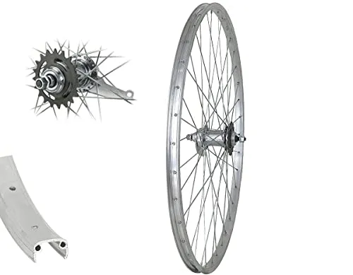 Zoll Bärwinkels Hinterrad Rücktrittbremse 1 Gang Laufrad - Laufrad mit 1-Gang Rücktrittbremse, Aluminium und silberner Kastenfelge, ideal für zuverlässige Bremsleistung und langlebigen Einsatz, MADE IN GERMANY
