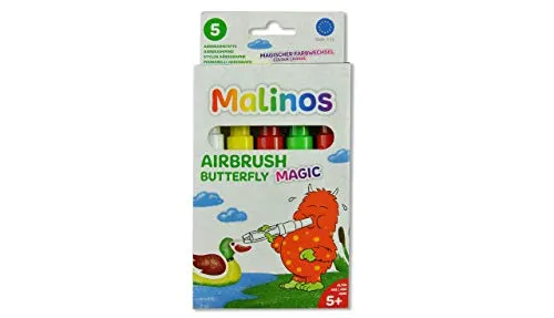 MALINOS 300966 Magic 5er Butterfly inkl. Schablone A6 Airbrush