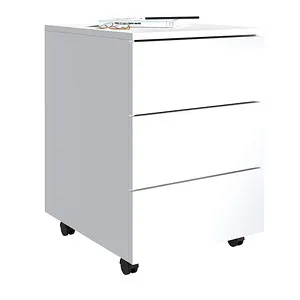 Mid.you Rollcontainer Weiß – Erweiterbarer Büroschrank mit 3 Schubladen - Moderner Rollcontainer aus Holzwerkstoff in Weiß, ideal für Ihr Arbeitszimmer. Mit 3 Schubladen, griffloses Öffnen und erweiterbar für mehr Stauraum.