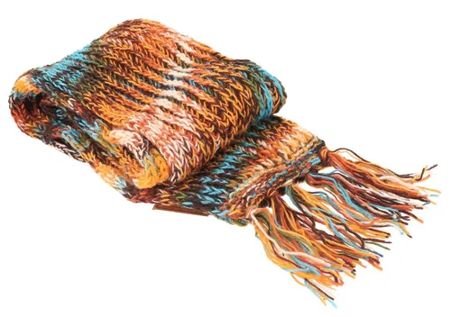 Guru-Shop Halstuch Handgestrickter Schal aus Schurwolle, bunter..