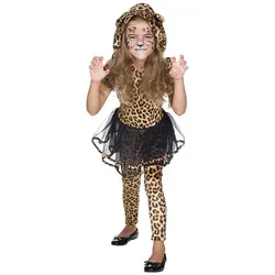 PartyXPeople Leoparden Kleid mit Leggings Kinderkostüm