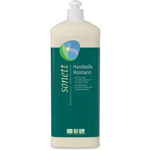 Sonett Handseife Rosmarin 1 Liter - Flüssigseife mit aktivierendem Rosmarinduft, ideal für Hände und Körperpflege. Vegan und 100% biologisch abbaubar, perfekt für Betriebe, Restaurants und soziale Einrichtungen.