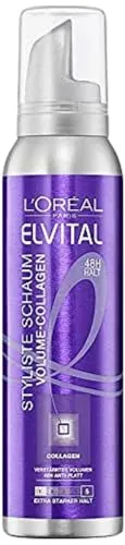 L'Oréal Paris Elvital Styliste Schaumfestiger - XXL-Volumen & Ultra-starker Halt - Styling-Schaum für voluminöses Haar mit Anti-Platt-Effekt, bis zu 48h Halt, ohne Parabene – perfekt für alle Haartypen.