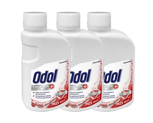 Odol Mundspülung ohne Alkohol 3er Pack - Odol med 3 Zahnfleisch Mundwasser ohne Alkohol (125ml) im praktischen 3er Pack. Sanfte, antibakterielle Formel für empfindliches Zahnfleisch – ideal für die tägliche Mundpflege ohne Reizung.