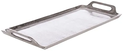 Brandsseller Serviertablett ca. 47 x 21 cm Servierplatte Rechteckig Aluminium Deko-Teller Deko-Schale Deko-Tablett