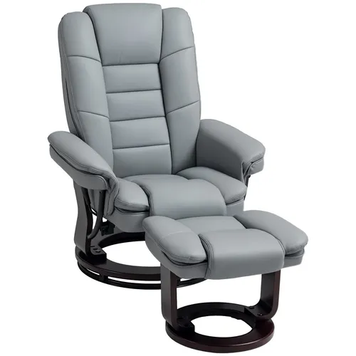 HOMCOM Relaxsessel mit Hocker – 360° drehbarer Fernsehsessel mit Liegefunktion - Relaxsessel & -liegen mit Liegefunktion und 360° Drehbarkeit für maximalen Komfort – ideal für entspannte Fernsehabende und Nickerchen.