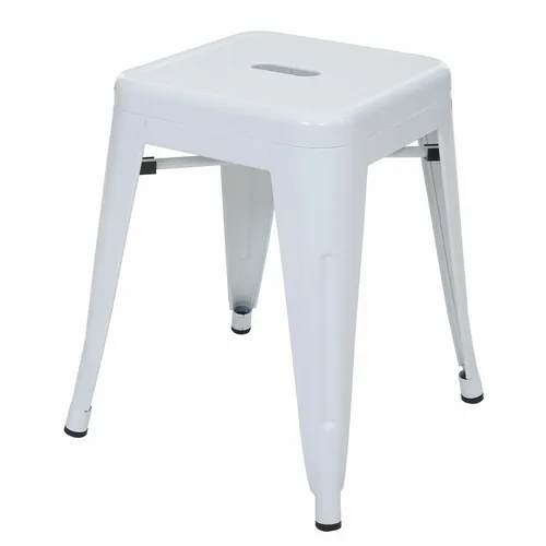 Hocker Hhg-895, Metallhocker Sitzhocker, Metall Industriedesign Stapelbar Weiß