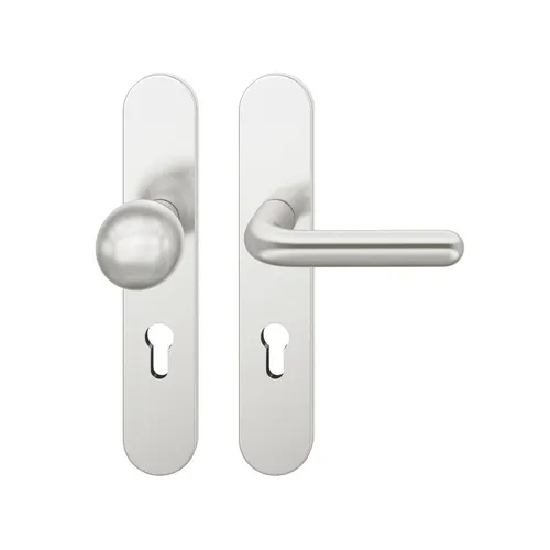 FSB Wechselgarnitur 12 1147, Langschild, oval, Profilzylinder gelocht, Entfernung 72mm, Vierkant 8mm, DIN Links-Rechts, Türstärke 39