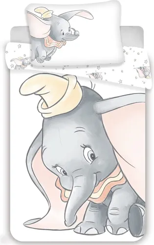 Dumbo Grey Baby Bettwäsche Set 2tlg. 100% Baumwolle Größe: 100x135 cm, 40x60 cm, Standard 100…
