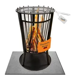 Robuster Feuerkorb mit Grillgitter und Funkenschutz