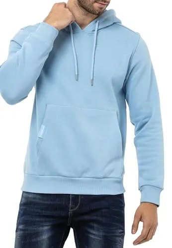 CIPO & BAXX Herren Sweatshirt mit Kapuze - Herren-Sweatshirt in Blau, 70% Baumwolle, 30% Polyester, mit Kängurutasche und sportlichen Rippbündchen für optimalen Tragekomfort und lässigen Style.