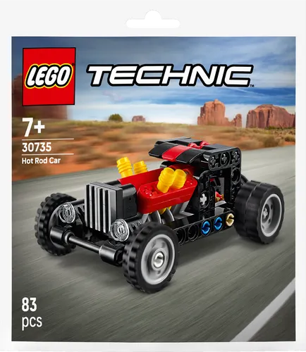 LEGO Technic Hot Rod Auto - 30735 - Das LEGO® Technic Hot Rod Auto begeistert junge Autofans mit beweglichen Kolben und klobigen Reifen. Perfekt für kreative Bauprojekte und fantasievolles Spielen!