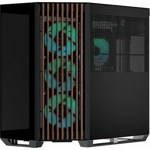 V1-W-BK-v3 Tower-Gehäuse schwarz mit Tempered Glass