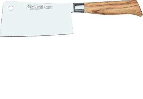 Burgvogel Hackmesser Hacker - 15 cm Klinge aus Olivenholz - Hochwertiges Hackmesser mit 15 cm langer Klinge aus Chrom-Molybdänstahl. Ergonomischer Olivenholzgriff für besten Komfort. Ideal zum Durchtrennen von kleinen Knochen.