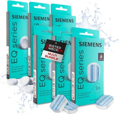 MEISTERZWECK4U - Siemens Reinigungs- & Entkalkungstabletten - Reinigungsset für Bosch und Siemens, ideal für die Pflege von Cappuccinomaschinen, Espressomaschinen und Kaffeevollautomaten. Sorgt für optimale Leistung und verlängert die Lebensdauer Ihrer Geräte.