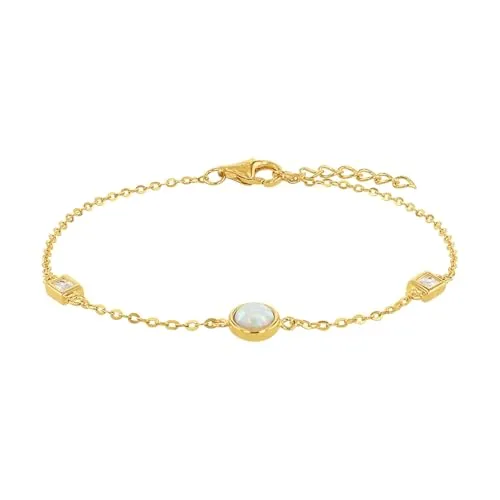 Amor Armband 925 Sterling Silber mit Zirkonia, Gold - Elegantes Armschmuck aus 925 Sterling Silber, 17+2 cm lang, ideal für besondere Anlässe. Kommt in einer Schmuck Geschenk Box und begeistert mit funkelnden Zirkonia.