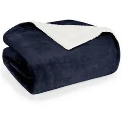 Wohndecke Sherpa-Fleecedecke von Blumtal in blau von Blumtal