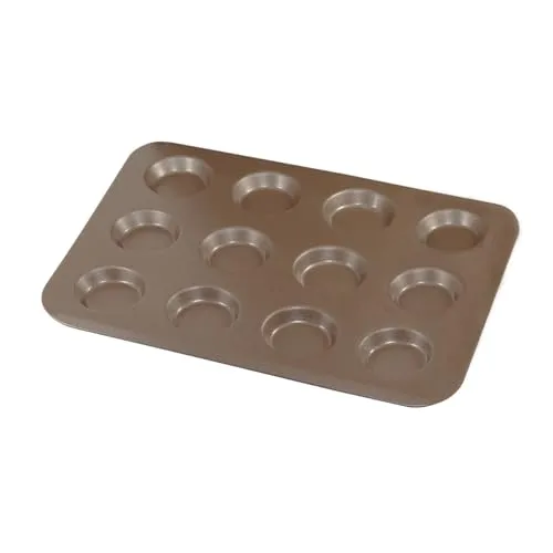 Gobel | Backblech 12 Mini-Törtchen | Hausgemachte Miniquiches | Antihaftbeschichtet | 32x24x0,4 cm | Vertiefungen Ø 55 mm | Küche | Made in France
