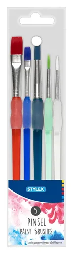 Schulmalpinsel / Größe Rundpinsel je 1x: 2-6-8 + Größe Flachpinsel je 1x 8-12 5