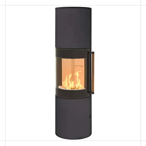 H&M MONO 3.0 XL Kaminofen - Moderne Kaminofen mit 7kW Leistung und 160° Panorama-Sichtscheibe. Energieeffizienzklasse A und innovatives Design für jedes Zimmer. Höhe 164cm, Farbe Grau - ein stilvoller Blickfang!