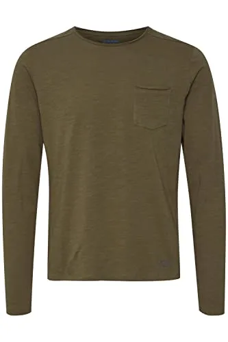 Blend Herren Regular Fit Langarmshirt 20703060, Einfarbig, Gr. Medium, Grün (Dusty Green 70595)