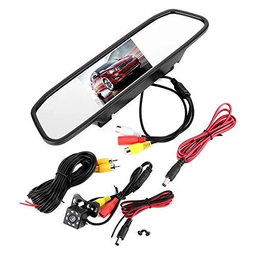 Auto Rückspiegel Monitor Kit 4.3in HD Spiegel Dash Cam wasserdichte Rückfahrkamera 8LED Rückspiegel Kamera Monitor Nachtsicht