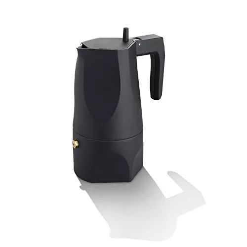 Alessi Ossidiana Espressokaffeekanne 3 Tassen schwarz
