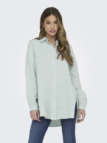 ONLY Damen ONLTHYRA Oversized Shirt NOOS WVN 15267998 - Harbor Gray, L - Blusen & Tuniken für Damen – Entspanntes Oversized Shirt mit weicher Haptik, ideal für den Lagenlook im Sommer und elegant im Design.