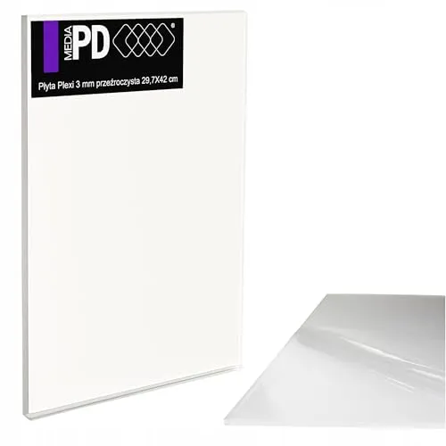 PD Media Acrylglas Transparent - 29,7x42 cm 3mm - Acrylplatte UV-beständig Antireflexbeschichtung Schlagfest