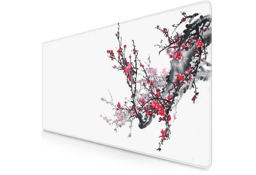 Titanwolf Gaming Mauspad XXL Speed Mousepad 900 x 400 x 3 mm, Schreibtischauflage, abwaschbar, rutschfeste Rückseite, Geschwindigkeit & Präzision, Ink Sakura 2