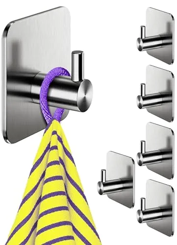 4happy Handtuchhalter ohne Bohren, 6 Stück in silber von 4happy