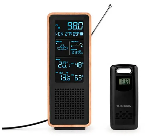 THOMSON Bluetooth-Lautsprecher & Wetterstation WS102TBK