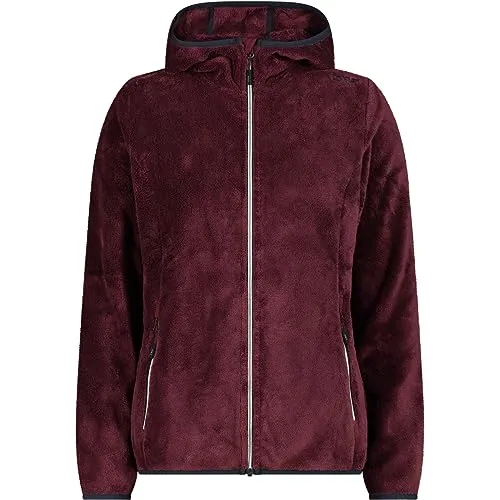 CMP - Damenjacke mit fester Kapuze, Burgund, XS