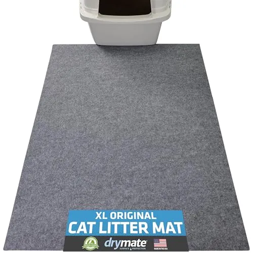 Produktbild Drymate Original Katzenstreu-Matte, enthält Unordnung aus der Box für saubere Böden, urinfest, weich auf Katzenpfoten, saugfähig/wasserdicht, maschinenwaschbar, langlebig (73,7 x 91,4 cm) (hellgrau)