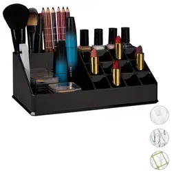 relaxdays Make-Up Organizer Kosmetikorganizer Acryl, schwarz schwarz