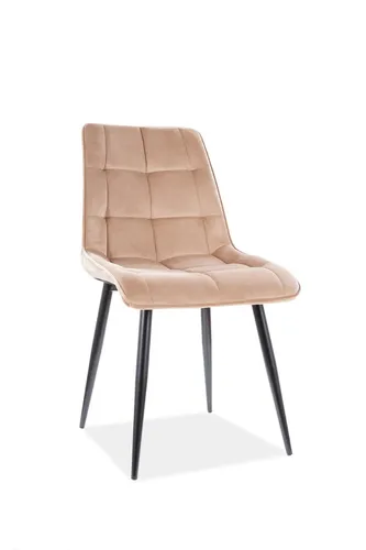Stuhl Samt Beige 50x88cm Polsterstuhl Sc
