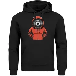 Neverless Hoodie Herren 5XL - Herren-Sweatshirt mit einzigartiger Bär Comic Illustration, aus 80% Baumwolle und 20% Polyester für hohen Tragekomfort und Stil.