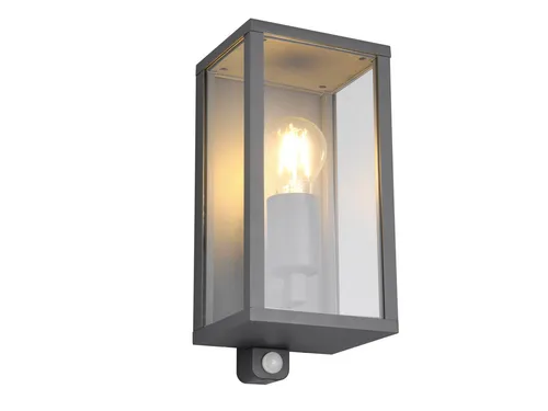 meineWunschleuchte Außenwandleuchte mit Bewegungsmelder, Aluminium in Anthrazit - Lampen für den Außenbereich, IP44 geschützt vor Spritzwasser, mit einem effizienten Bewegungsmelder für mehr Sicherheit und Komfort.