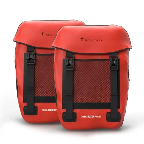 Red Loon wasserdichte Fahrradtasche Gepäckträger robuste Fahrradtasche hinten Gepäckträger - Fahrradtaschen für Gepäckträger ebike - regenfeste Fahrradtasche Gepäckträger E-Bike - Rot