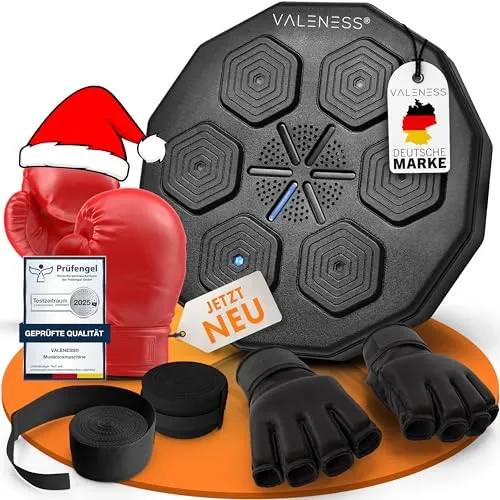 Musikboxmaschine mit Bluetooth – Intensives Boxtraining - Box-Dummy mit Musik & Lichteffekten für ein motivierendes Training. Ideal für Zuhause mit flexibler Montage und hochwertigem Zubehör.