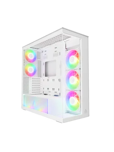 ARCTIC Xtender White E-ATX Gaming Gehäuse - PC-Gehäuse mit Seitenfenster und 5 ARGB-Lüftern, ideal für Gamer und Wasserkühlungssysteme.