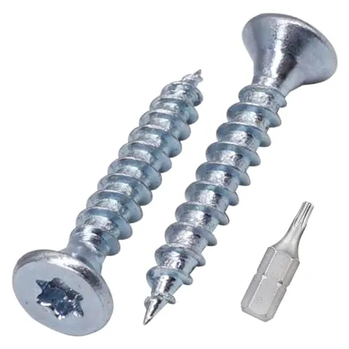 SKIR'CO (300 Stück) Holzschrauben aus verzinktem Stahl, 3,0 x 20 mm, Torx Kopf, Senkkopf, Spanplattenschrauben, Vollgewinde