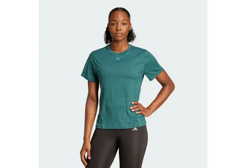 adidas Women's Designed for Training T-Shirt Green XS - Activewear-T-Shirts für Damen, aus 100 % recyceltem Polyester für ein umweltfreundliches Trainingserlebnis und mit feuchtigkeitsabsorbierendem AEROREADY.