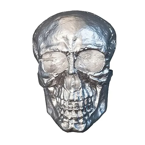 riess-ambiente Wanddekoobjekt SKULL XXL 40cm silber - Deko-Objekte: Aufsehenerregender Totenkopf aus hochwertigem Metall, ideal als Blickfang für Wohnzimmer oder Schlafzimmer – made in Europe.