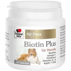 Doppelherz Für Tiere Biotin Plus Tabletten für Hunde - Arzneimittel zur Unterstützung der Hautgesundheit bei Hunden, mit wertvollen Vitaminen und Omega-3 Fettsäuren für ein glänzendes Fell.