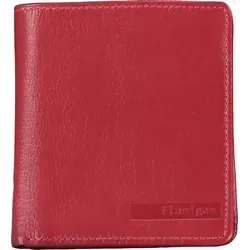 Flanigan Geldbörse Alba Rot 10.5 - Elegantes Portemonnaie aus Rindleder mit RFID-Protektion, ideal für sicheren Geldtransport und stilvolle Aufbewahrung.