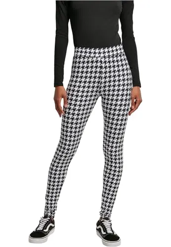 Urban Classics Damen Leggings Ladies Soft AOP Leggings blackhoundstooth 5XL