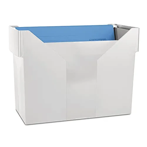 DONAU 7422001PL-13 Hängemappenbox mit 5 Hängemappen Free/ Hängeregister aus Bruchsicherem Kunststoff/ Praktische File Box für Ordner Mappen A4/ Farbe: Grau