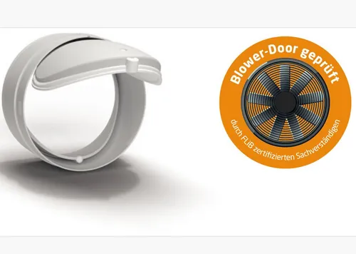 Thermo-Rückstauklappe Ø 150mm für Niedrigenergiehaus - Dunstabzugshauben: Blower-Door zertifiziert, magnetische Rückstauklappe sorgt für optimale Luftzirkulation und Energieeffizienz.