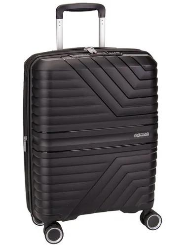 American Tourister® Hartschalen-Trolley FLYTWIST - personalisierbar und erweiterbar - Hartschalenkoffer mit elastischen Kreuzbändern, Trennfächern und Stickerbogen für individuelle Gestaltung. Extra große Doppelrollen sorgen für Stabilität und leichtgängiges Rollen.